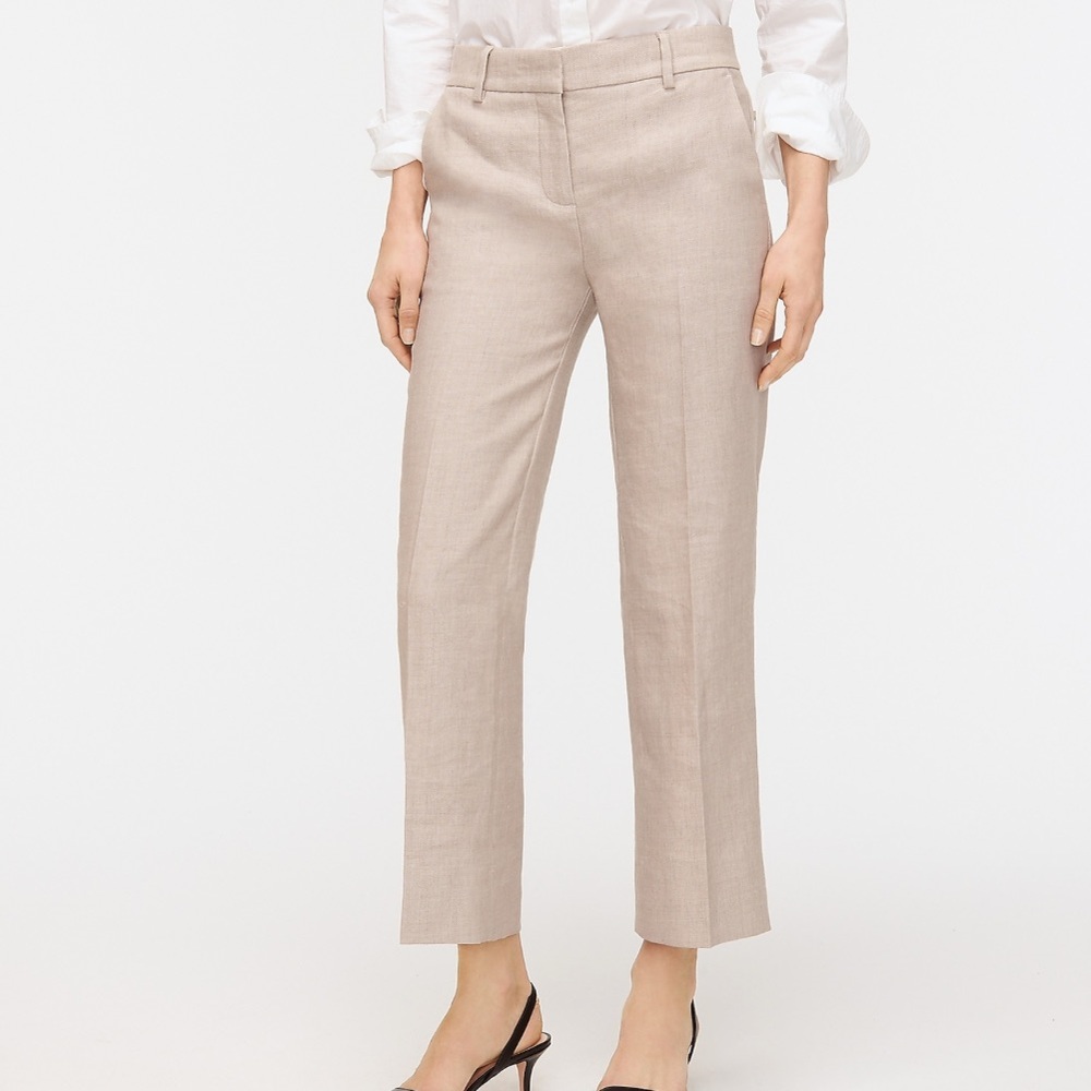 J Crew Best Seller Ankle Pant in Stretch Linen